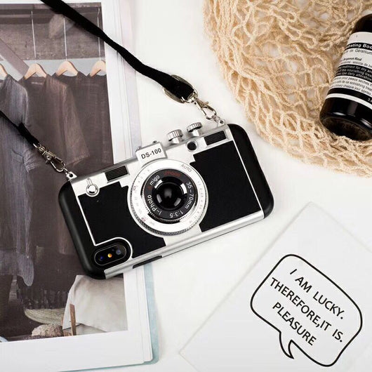 Retro Camera Inspired Case v2 For iPhone X To iPhone 5  - Comes with Free Lanyard!